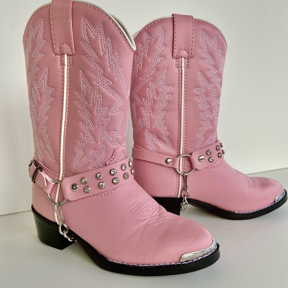 DURANGO PINK RHINESTONE COWGIRL BOOTS SZ 13D